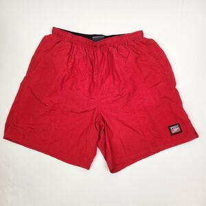 Speedo Vintage 90s Mens Shiny Nylon Drawstring Waistline 3 Pocket Swim Trunks L